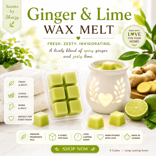 Ginger & Lime Wax Melt – Bright Citrus - Scents By Shaizy