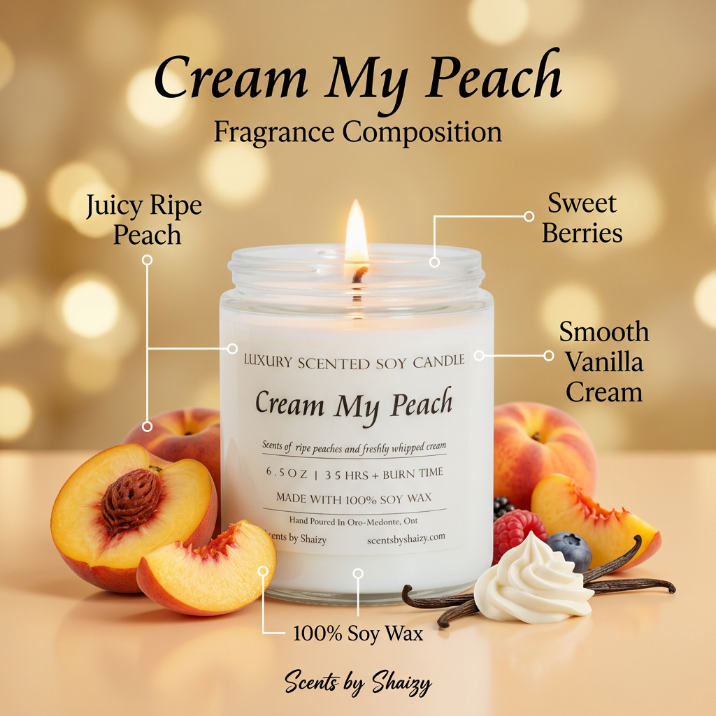 Cream My Peach candle fragrance composition