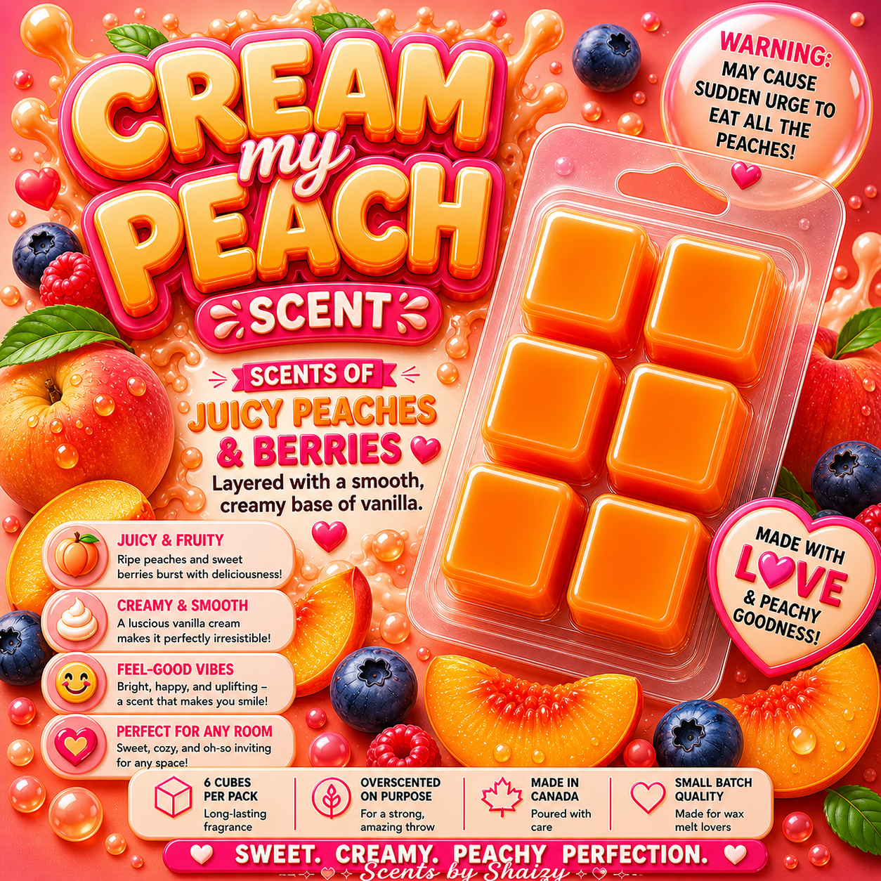 Cream My Peach Wax Melt - Scents By Shaizy