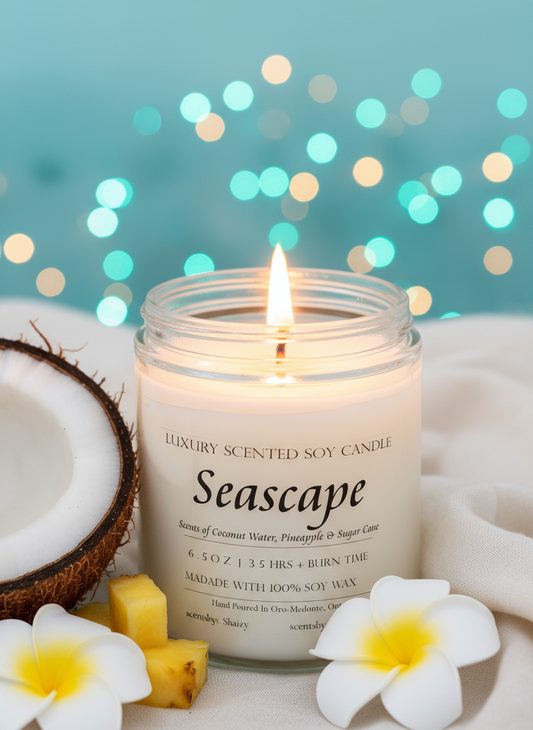 Seascape Soy Candle - Fresh Coastal Lifestyle Image