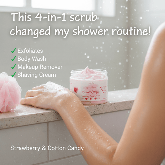 Sweet Sugar Foaming Body Scrub ππ¬ | 4 - in - 1 Body Scrub & Wash - Scents By Shaizy