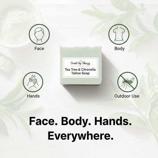 Tallow Bar Soap – Tea Tree & Citronella *available April 20 - Scents By Shaizy