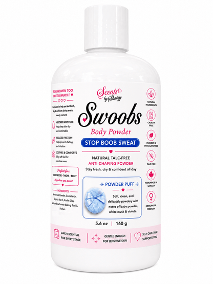 Swoobs Body Powder - Natural Talc - Free Anti - Chafing Powder - Scents By Shaizy