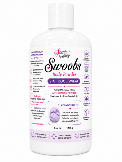 Swoobs Body Powder - Natural Talc - Free Anti - Chafing Powder - Scents By Shaizy