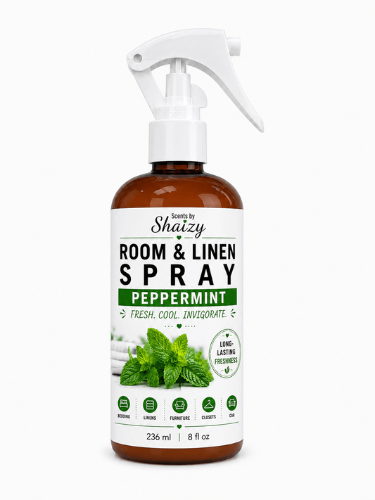 Peppermint Room & Linen Spray – Pure Essential Oil - Scents By Shaizy