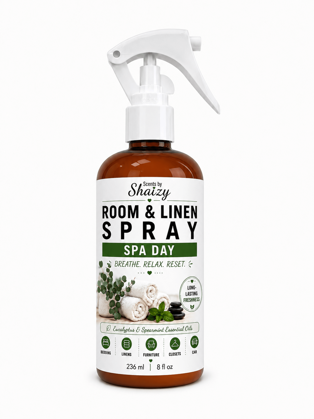 Spa Day Room & Linen Spray – Eucalyptus & Spearmint - Scents By Shaizy