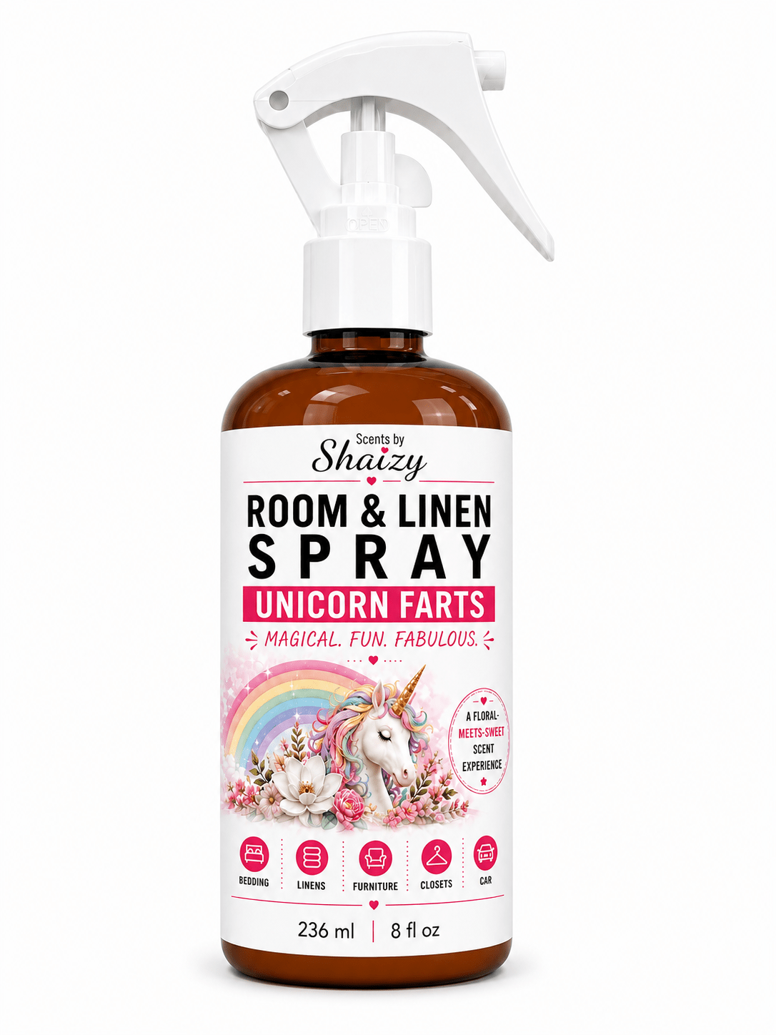 Unicorn Farts Linen Spray – Floral & Sweet - Scents By Shaizy