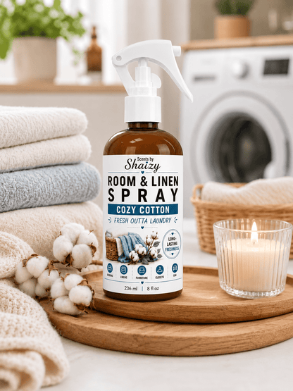 Cozy Cotton Room & Linen Spray – Fresh Laundry Scent - Scents By Shaizy