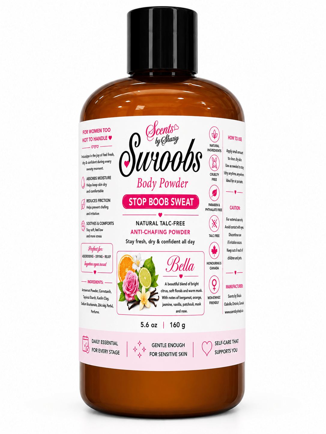 Swoobs Natural Talc-Free Body Dusting Powder - Scents By Shaizy