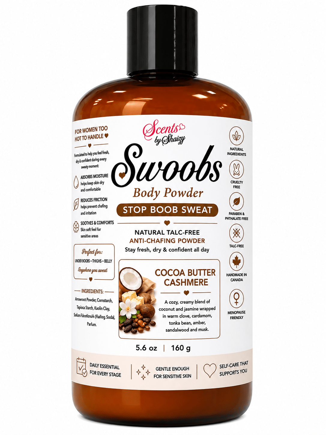 Swoobs Natural Talc-Free Body Dusting Powder - Scents By Shaizy