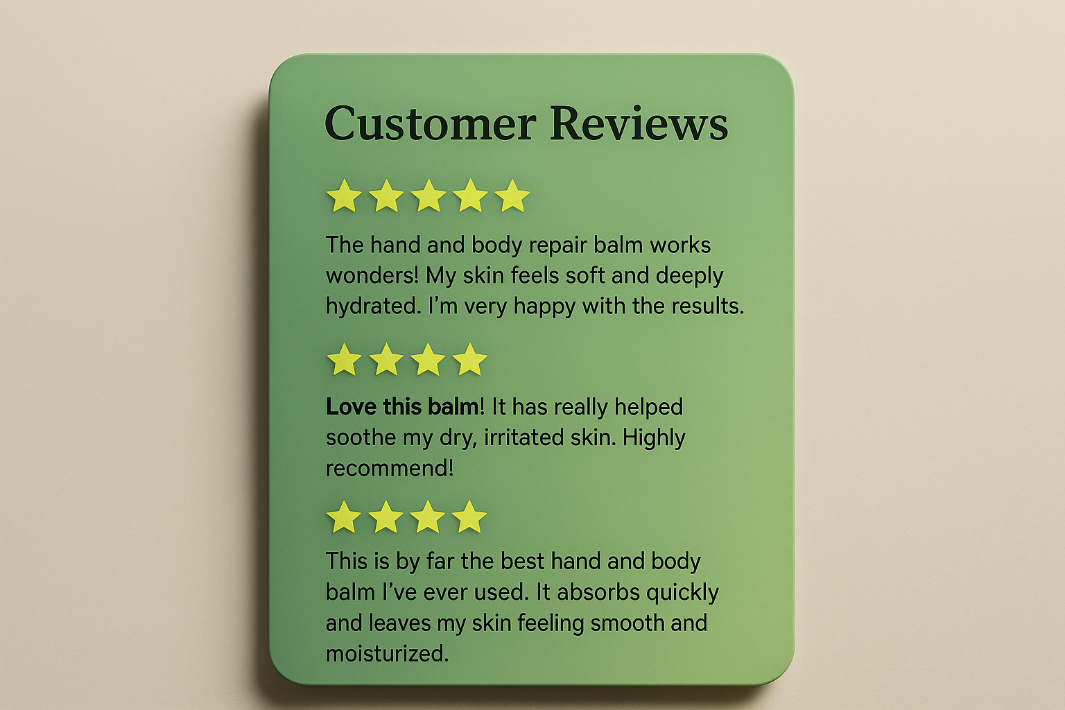3D Customer Reviews Card
