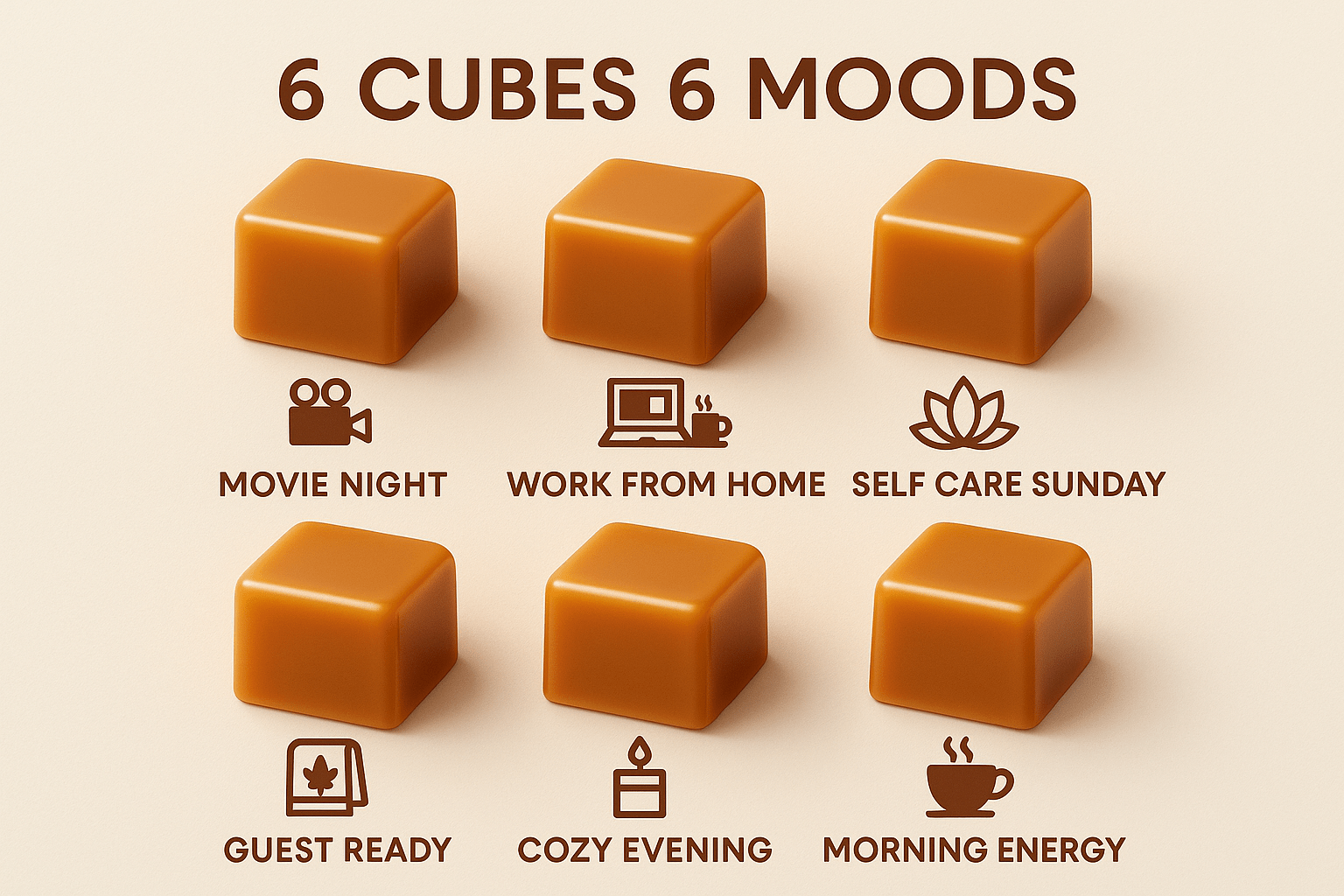 6 sensory experiences Apple Cider wax melt - multi-layered spiced apple fragrance - premium Canadian artisan wax