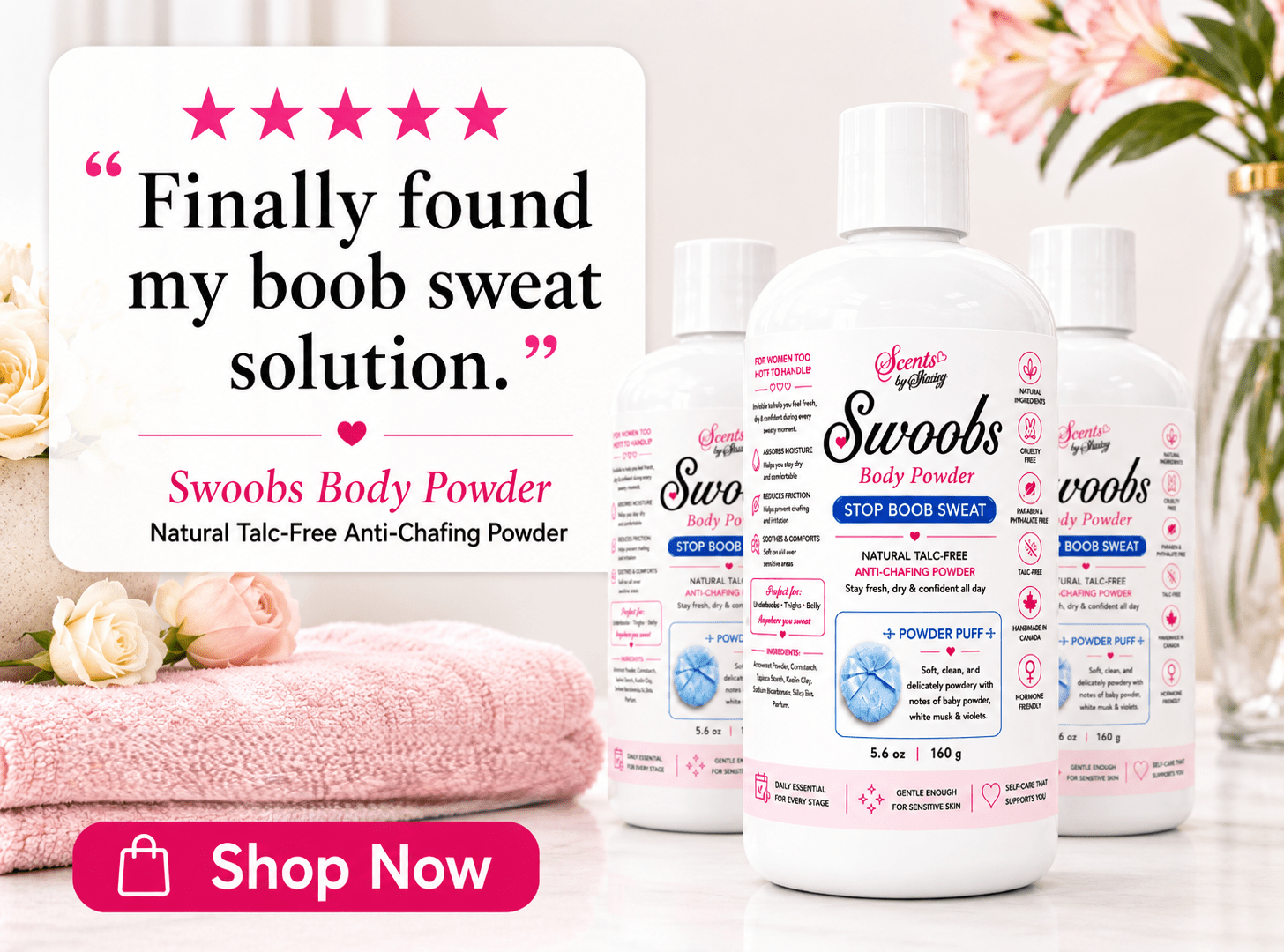 Swoobs Body Powder — Natural Talc - Free Body Dusting Powder - Scents By Shaizy