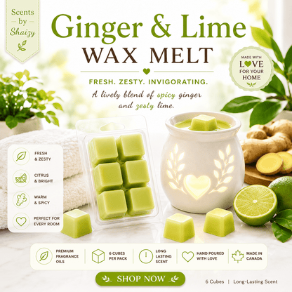 Ginger & Lime Wax Melt – Bright Citrus - Scents By Shaizy