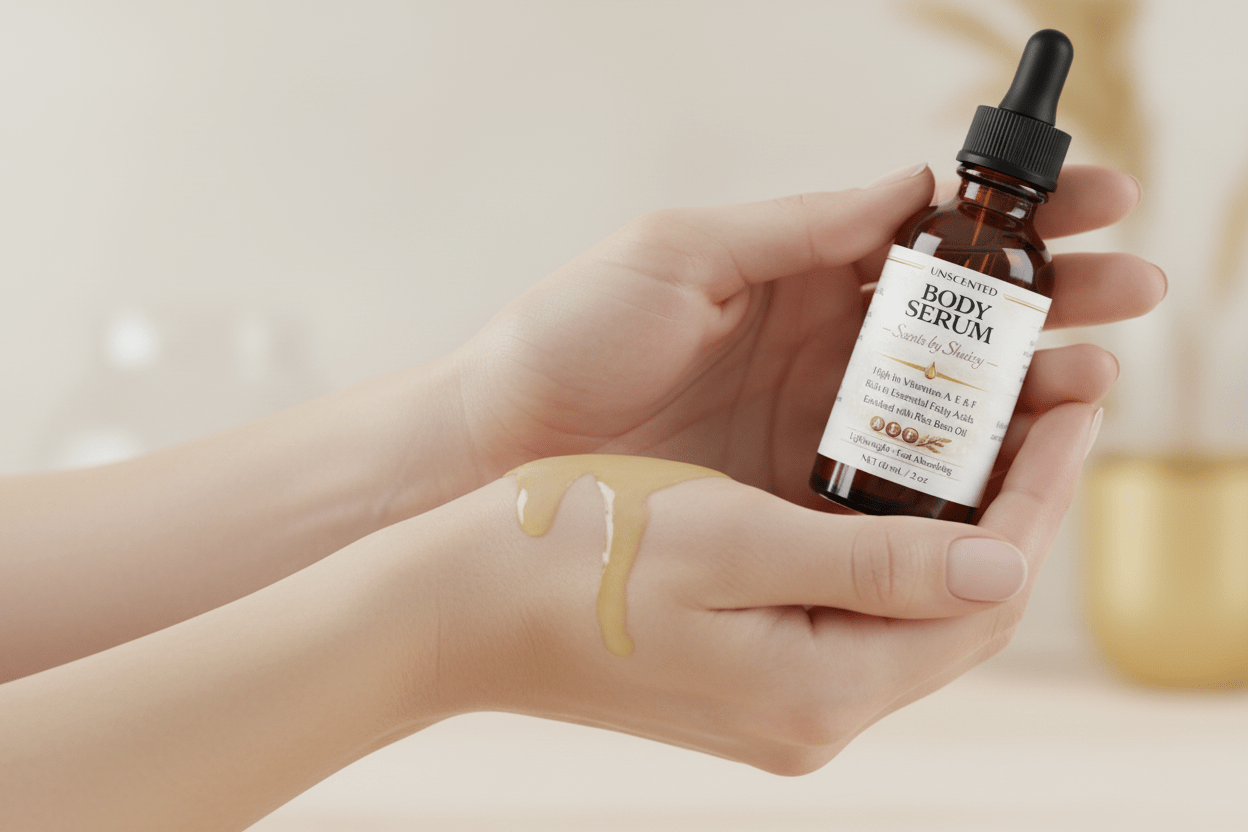 Unscented Body Serum - Vitamin A, E & F with Rice Bran Oil - Scents By Shaizy