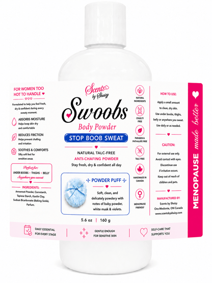 Swoobs Body Powder - Natural Talc - Free Anti - Chafing Powder - Scents By Shaizy