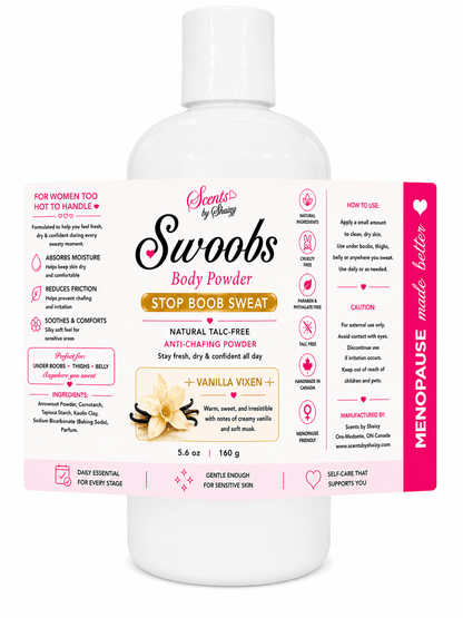 Swoobs Body Powder - Natural Talc - Free Anti - Chafing Powder - Scents By Shaizy