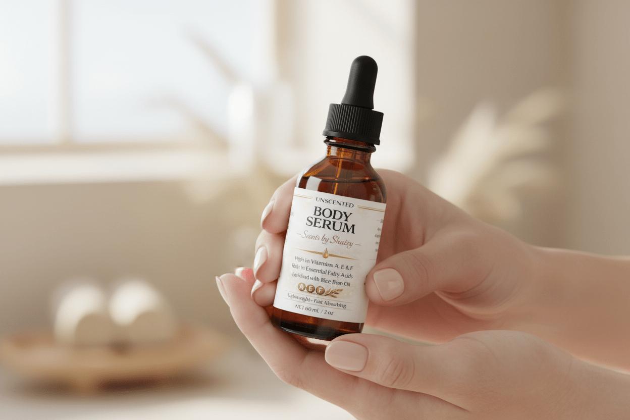 Unscented Body Serum - Vitamin A, E & F with Rice Bran Oil - Scents By Shaizy