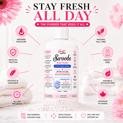 Swoobs Body Powder — Natural Talc - Free Body Dusting Powder - Scents By Shaizy