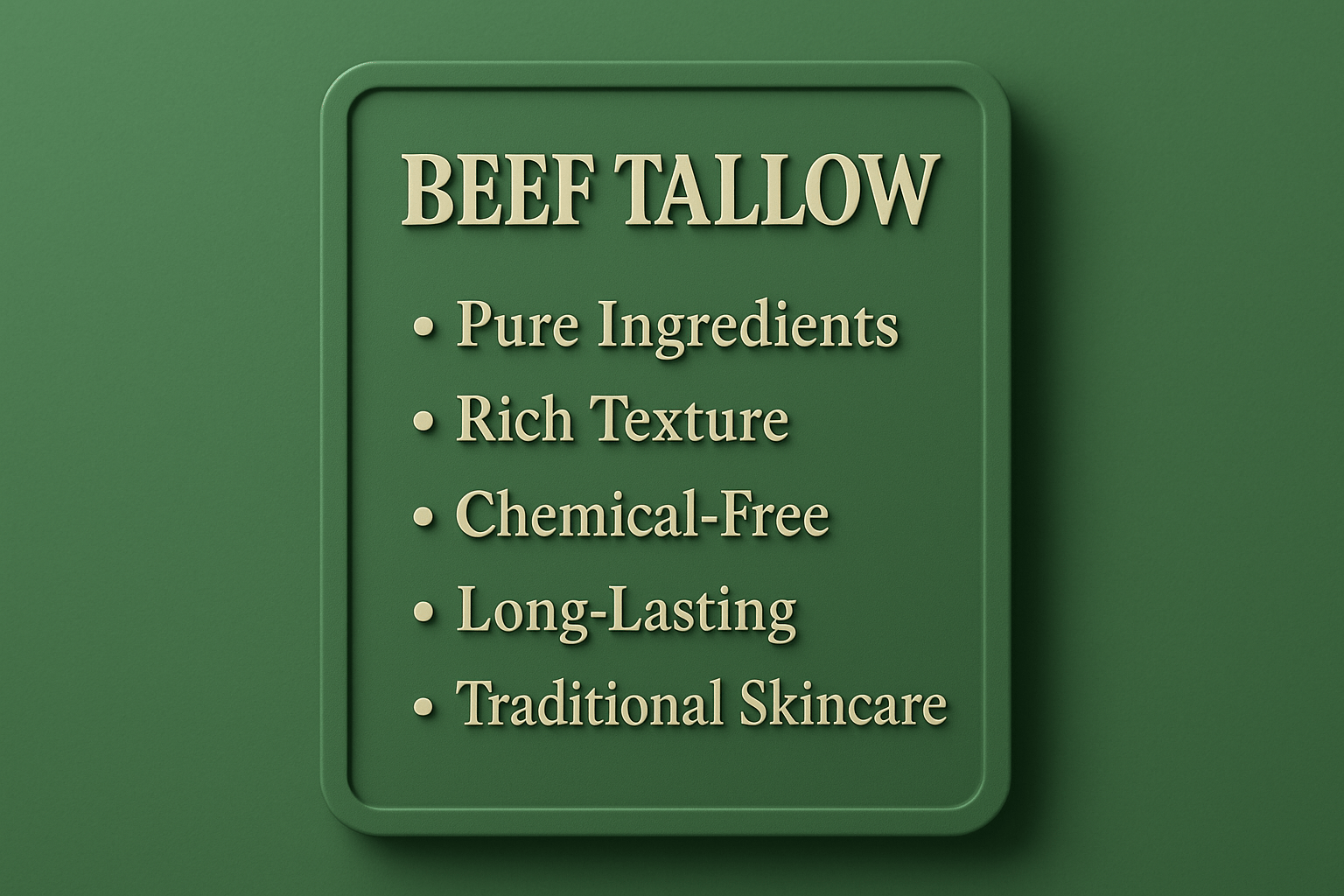 Pure tallow benefits - vitamins A D E K for skin health