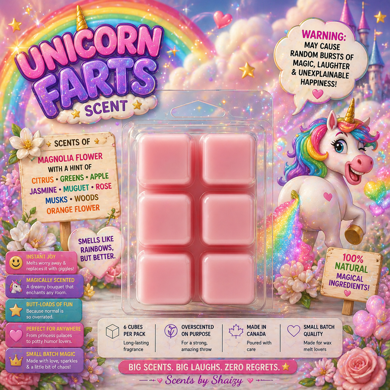 Unicorn Farts Wax Melt – Soft Sweet Floral - Scents By Shaizy