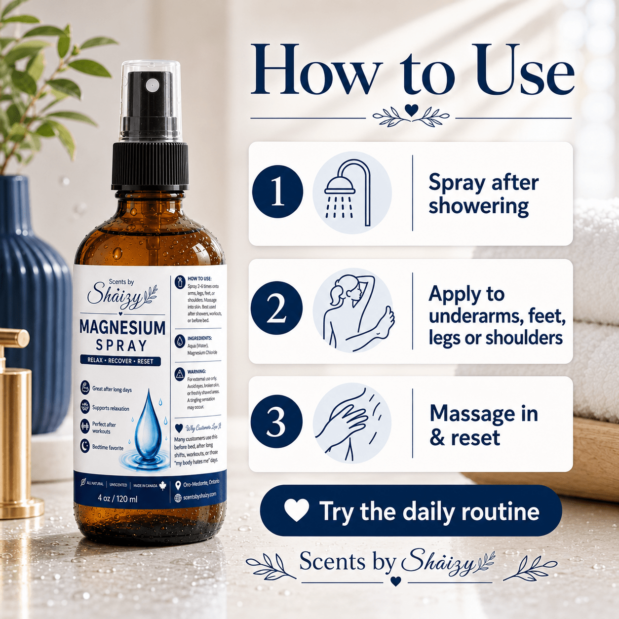 Magnesium Spray — Your Daily Reset Spray | Handmade in Canada - Scents By Shaizy