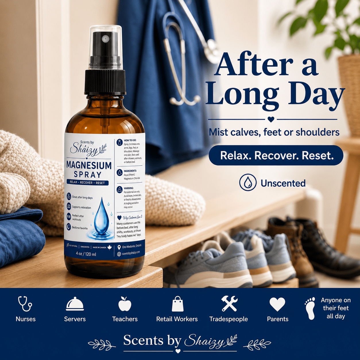 Magnesium Spray — Your Daily Reset Spray | Handmade in Canada - Scents By Shaizy