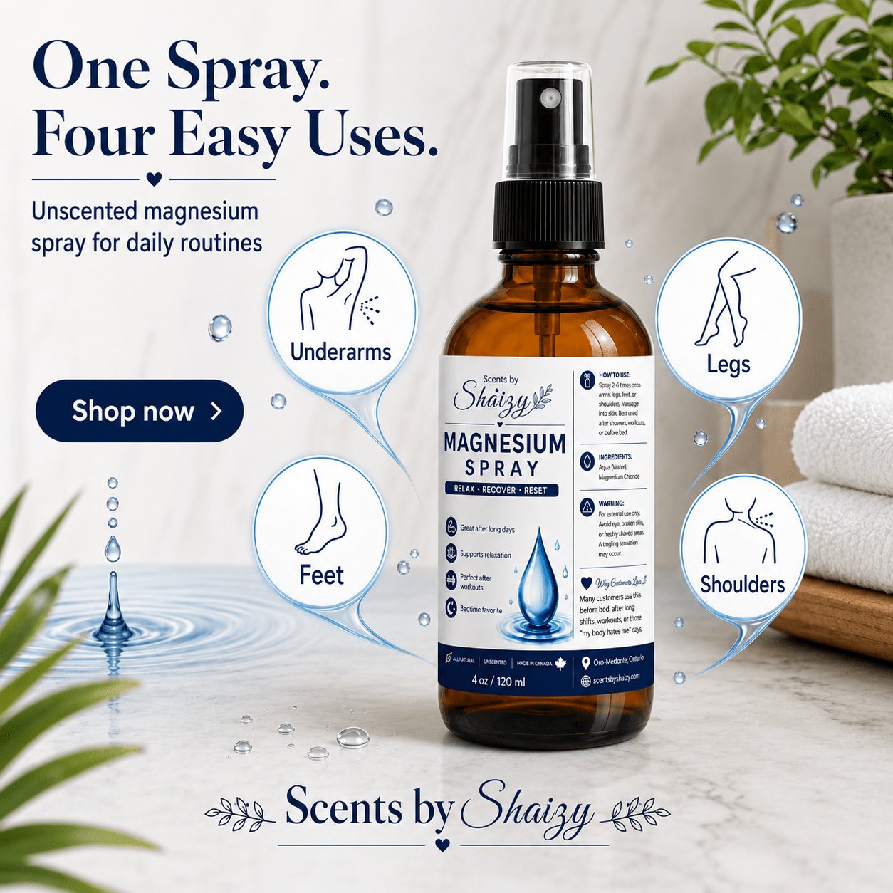 Magnesium Spray — Your Daily Reset Spray | Handmade in Canada - Scents By Shaizy