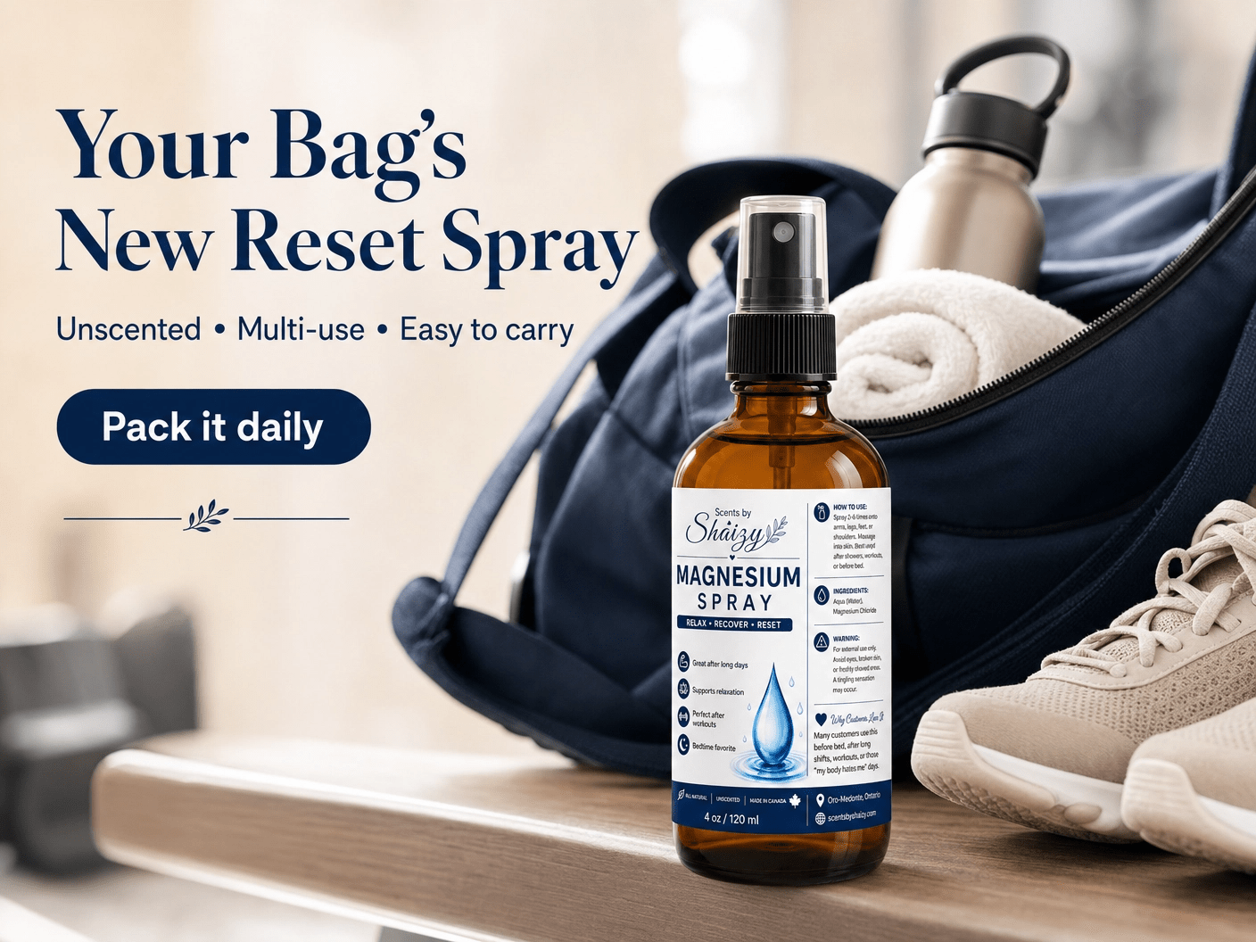 Magnesium Spray — Your Daily Reset Spray | Handmade in Canada - Scents By Shaizy