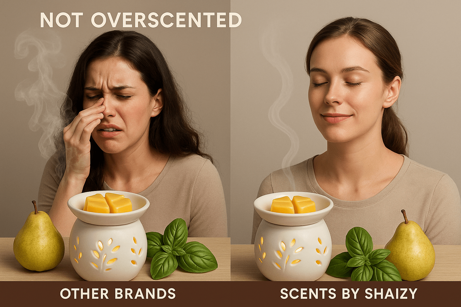 Perfectly balanced wax melt scent - premium Basil and Pear fragrance - luxury Canadian herbal wax melts