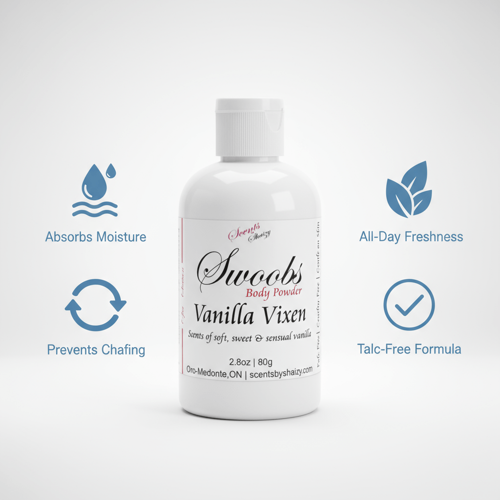 Swoobs Body Powder - Natural Talc - Free Anti - Chafing Powder - Scents By Shaizy