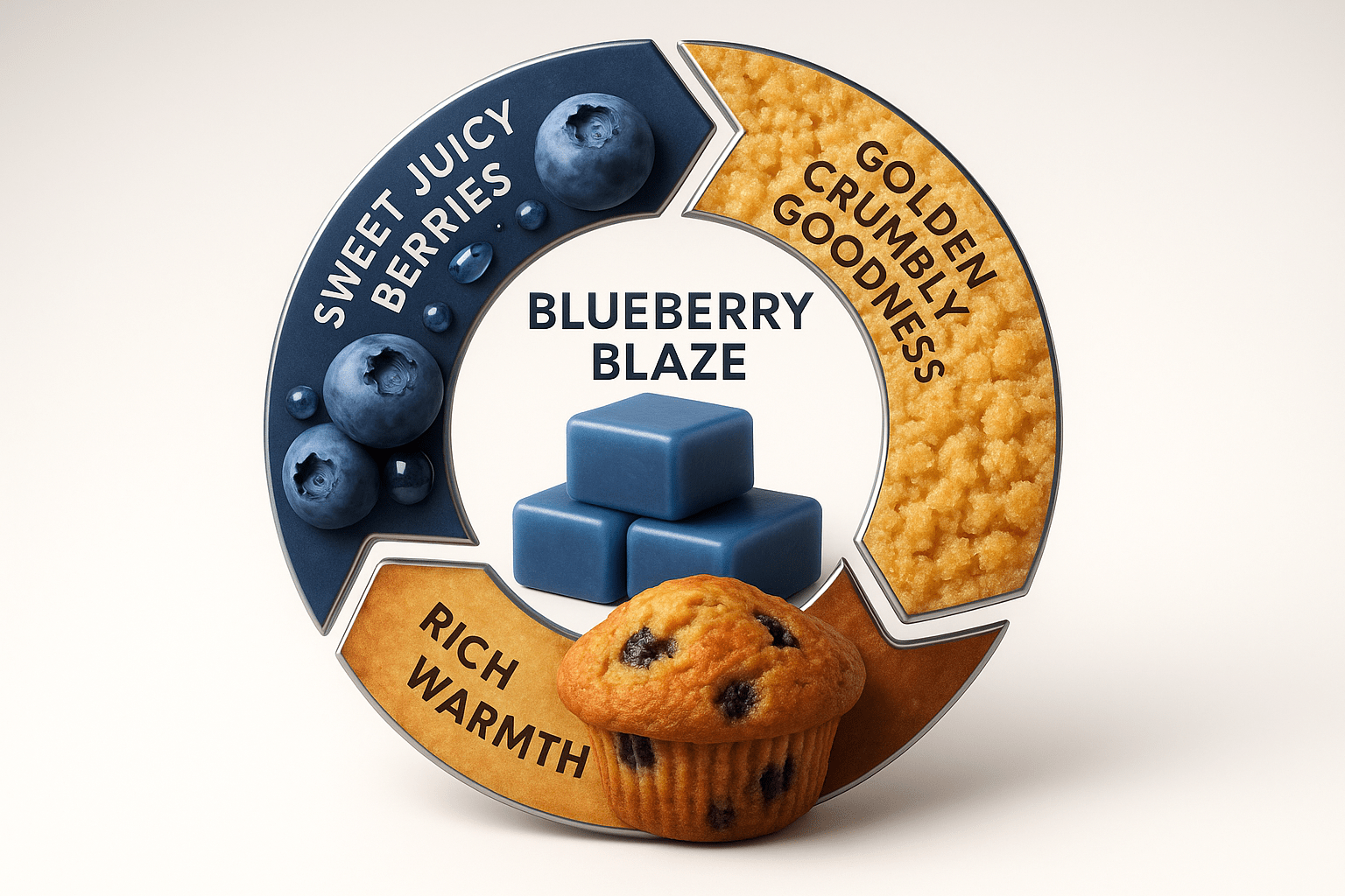 Blueberry Blaze scent profile - sweet blueberry muffin bakery fragrance notes - luxury artisan dessert wax melts Canada