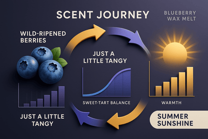 Blueberry scent profile - wild-ripened sweet tart berry fragrance notes - luxury artisan summer wax melts Canada