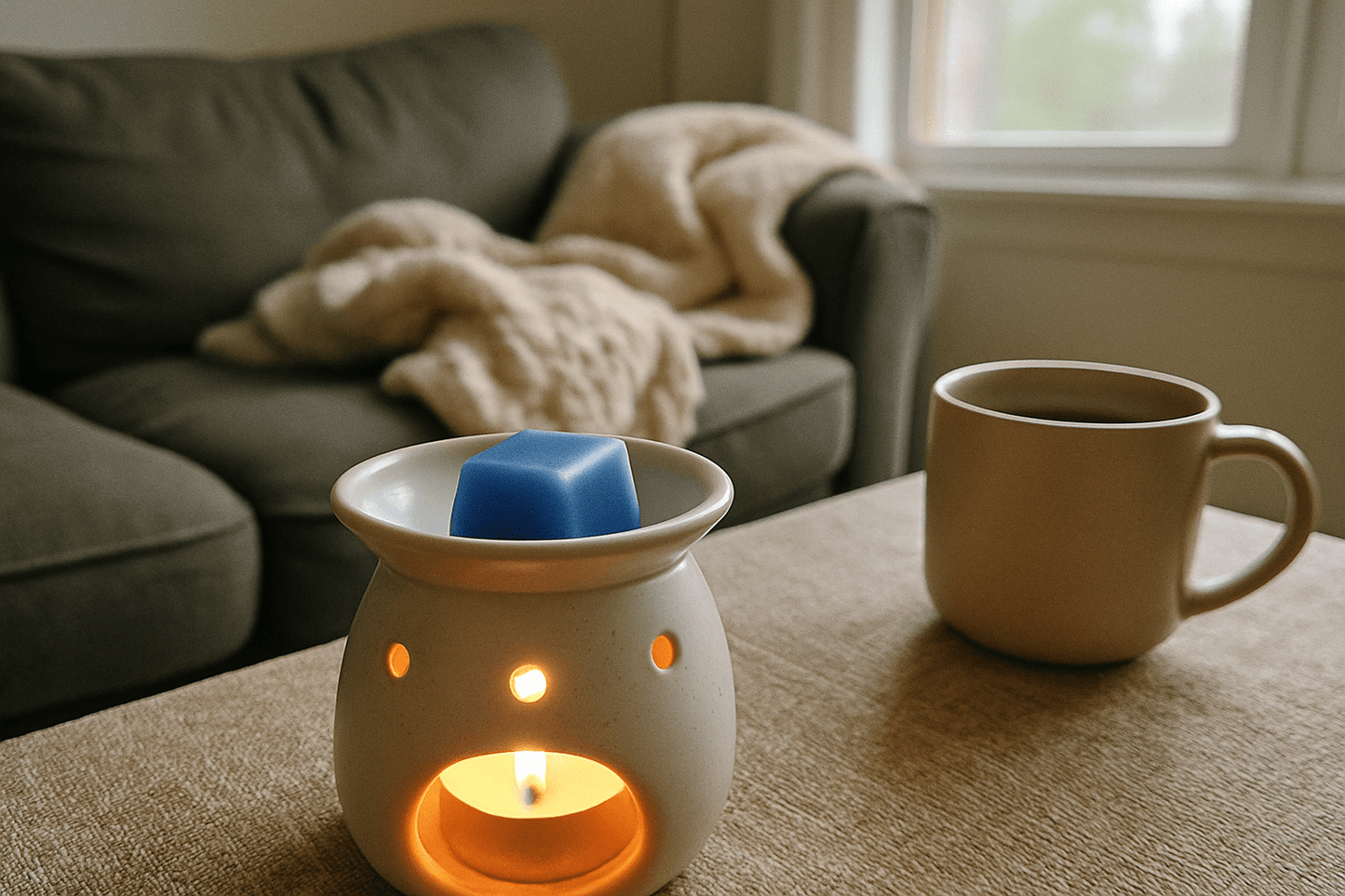 Blueberry wax melt in home - fresh wild berry fragrance - premium Canadian summer wax melts Ontario