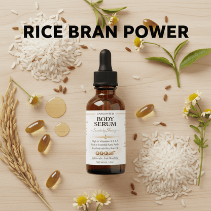 Unscented Body Serum - Vitamin A, E & F with Rice Bran Oil - Scents By Shaizy
