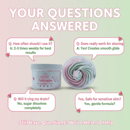 Bubblemelon Foaming Sugar Scrub 🍉 | 4 - in - 1 Body Scrub & Wash - Scents By Shaizy
