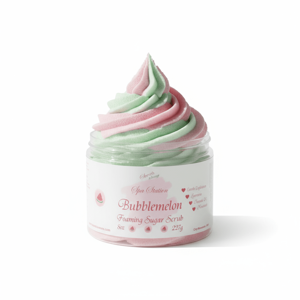 Bubblemelon Foaming Sugar Scrub 🍉 | 4 - in - 1 Body Scrub & Wash - Scents By Shaizy