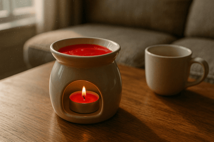 Cherry Bomb wax melt in home - bright juicy cherry fragrance - premium Canadian summer wax melts Ontario