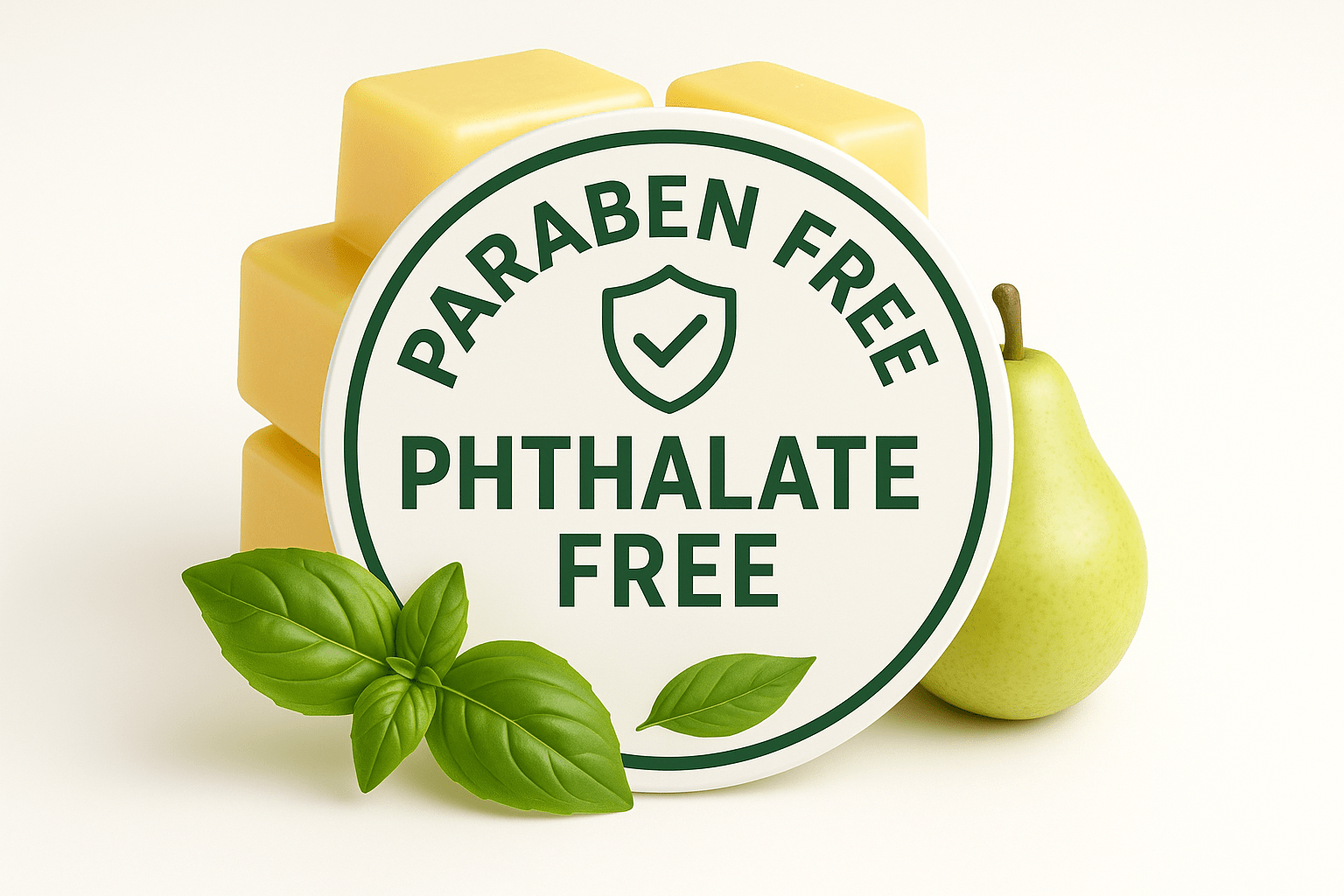 Clean natural soy blend wax melts - no toxins - pure Canadian Basil and Pear premium wax