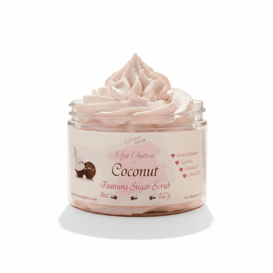 Coconut Foaming Sugar Scrub 🥥 | 4 - in - 1 Body Scrub & Wash - Scents By Shaizy