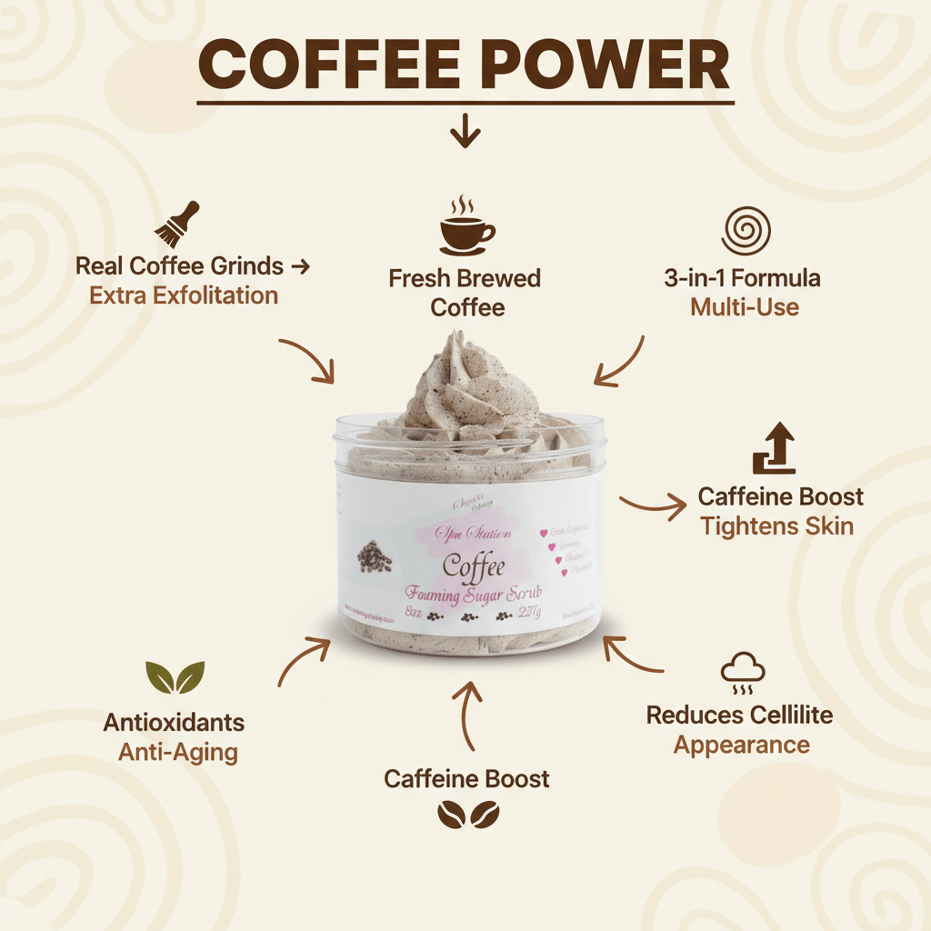 Coffee Foaming Scrub ☕ | 3 - in - 1 Body Scrub & Wash - Scents By Shaizy