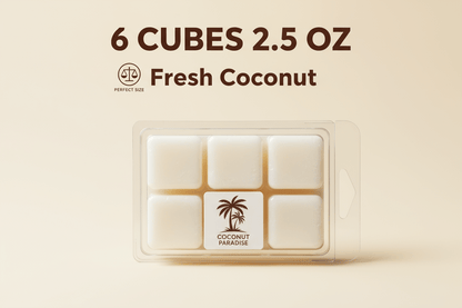 2.5 oz Crazy Coconut wax melt - generous size best value - premium Canadian handcrafted soy blend wax