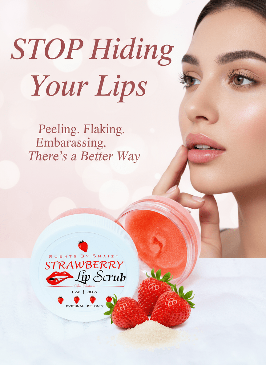 Natural Lip Scrub - Exfoliating Sugar Lip Treatment - Scents By Shaizy