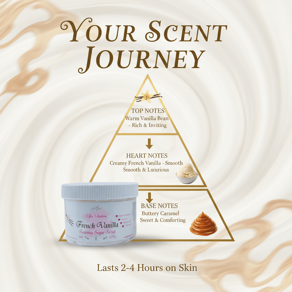 French Vanilla Foaming Sugar Scrub 🍦 | 4 - in - 1 Body Scrub & Wash - Scents By Shaizy