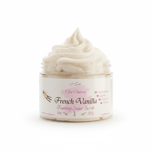 French Vanilla Foaming Sugar Scrub 🍦 | 4 - in - 1 Body Scrub & Wash - Scents By Shaizy