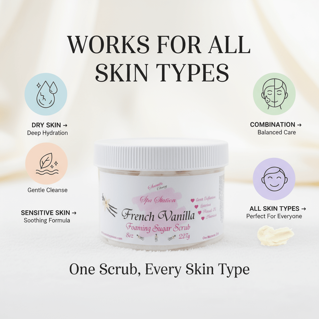 French Vanilla Foaming Sugar Scrub 🍦 | 4 - in - 1 Body Scrub & Wash - Scents By Shaizy