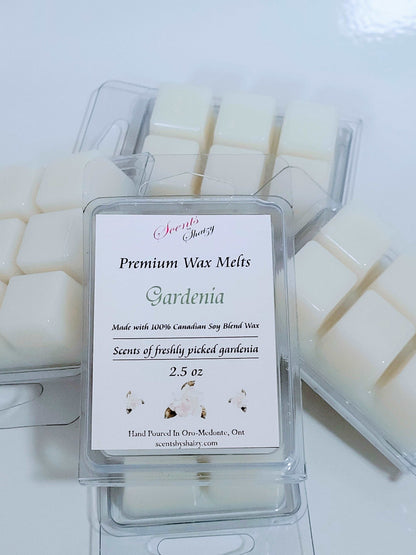 Gardenia wax melt product - velvety gardenia creamy floral scent - handcrafted Canadian soy blend wax melts