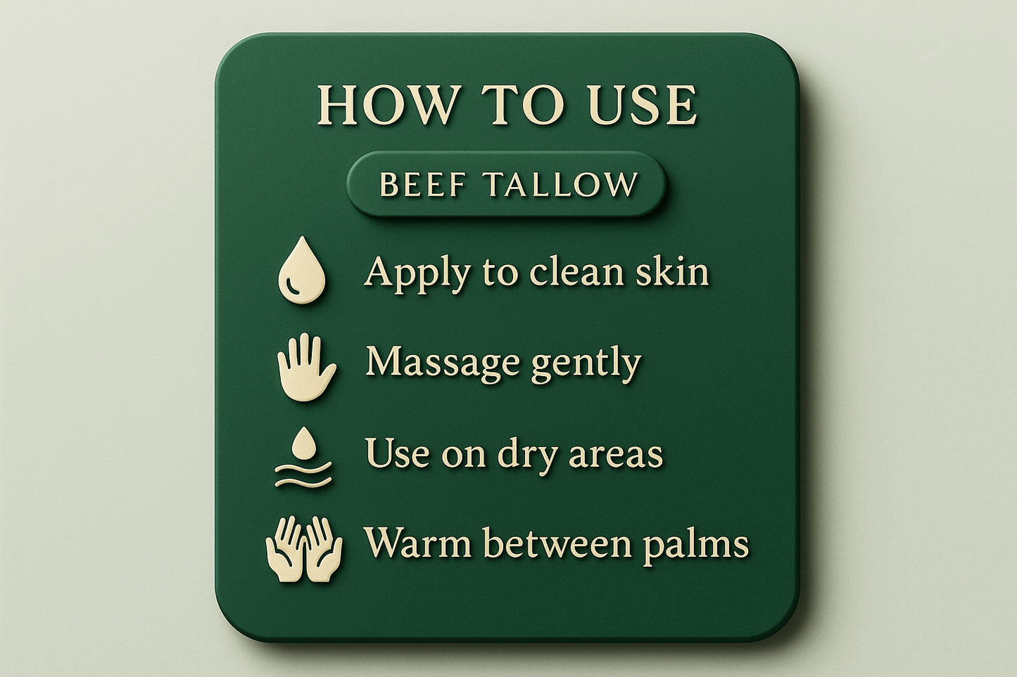 How to use pure beef tallow moisturizer - application instructions