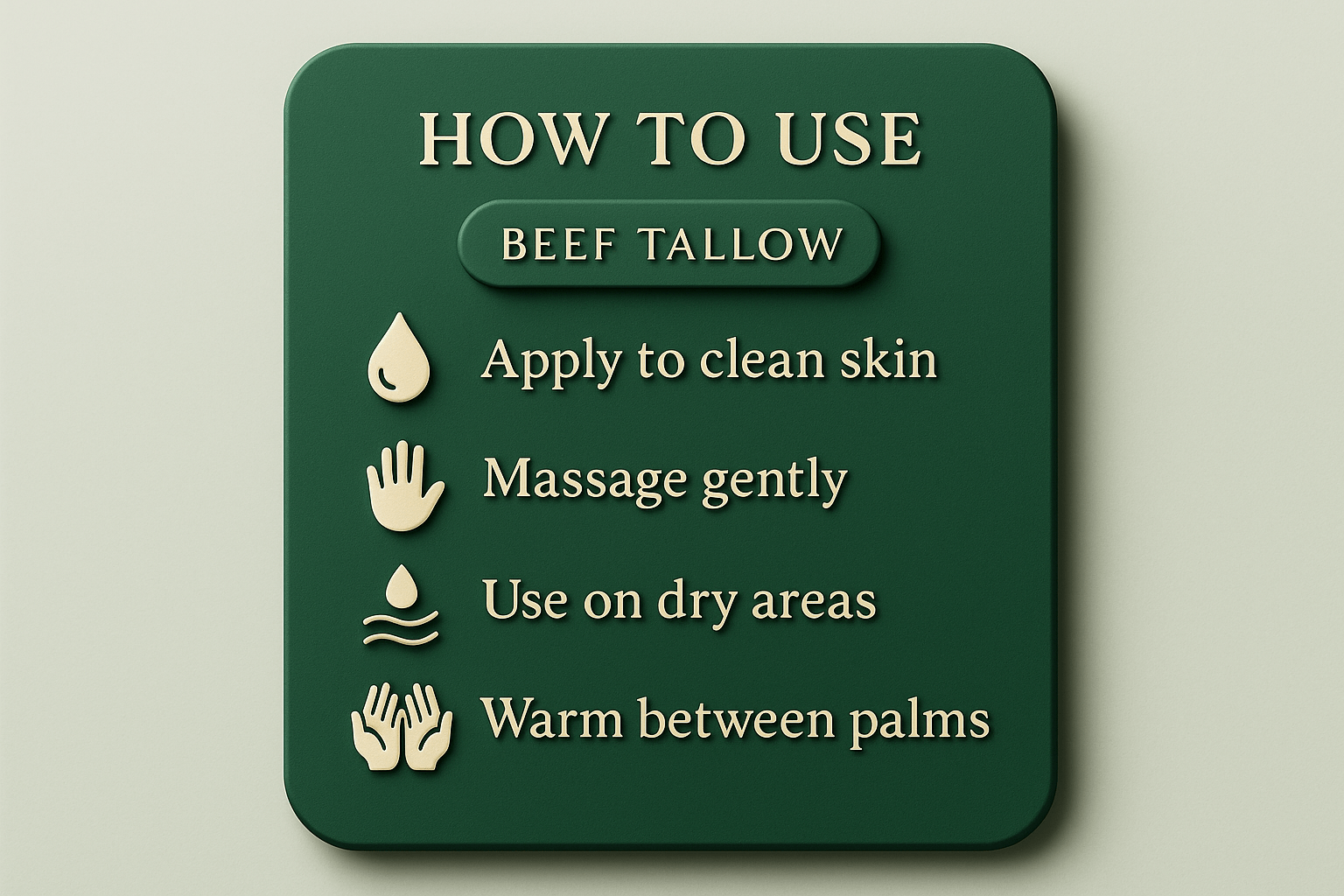How to use pure beef tallow moisturizer - application instructions