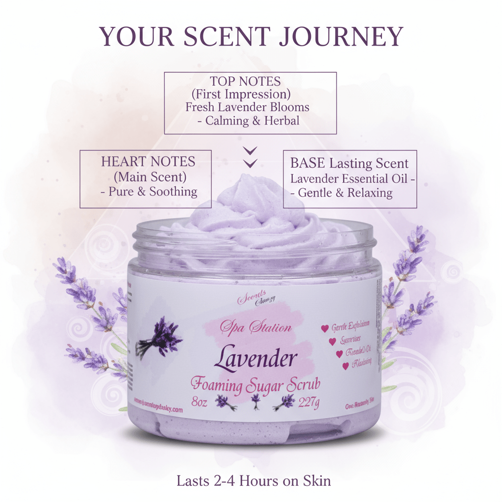 Lavender Foaming Sugar Scrub 💜 | 4 - in - 1 Body Scrub & Wash - Scents By Shaizy